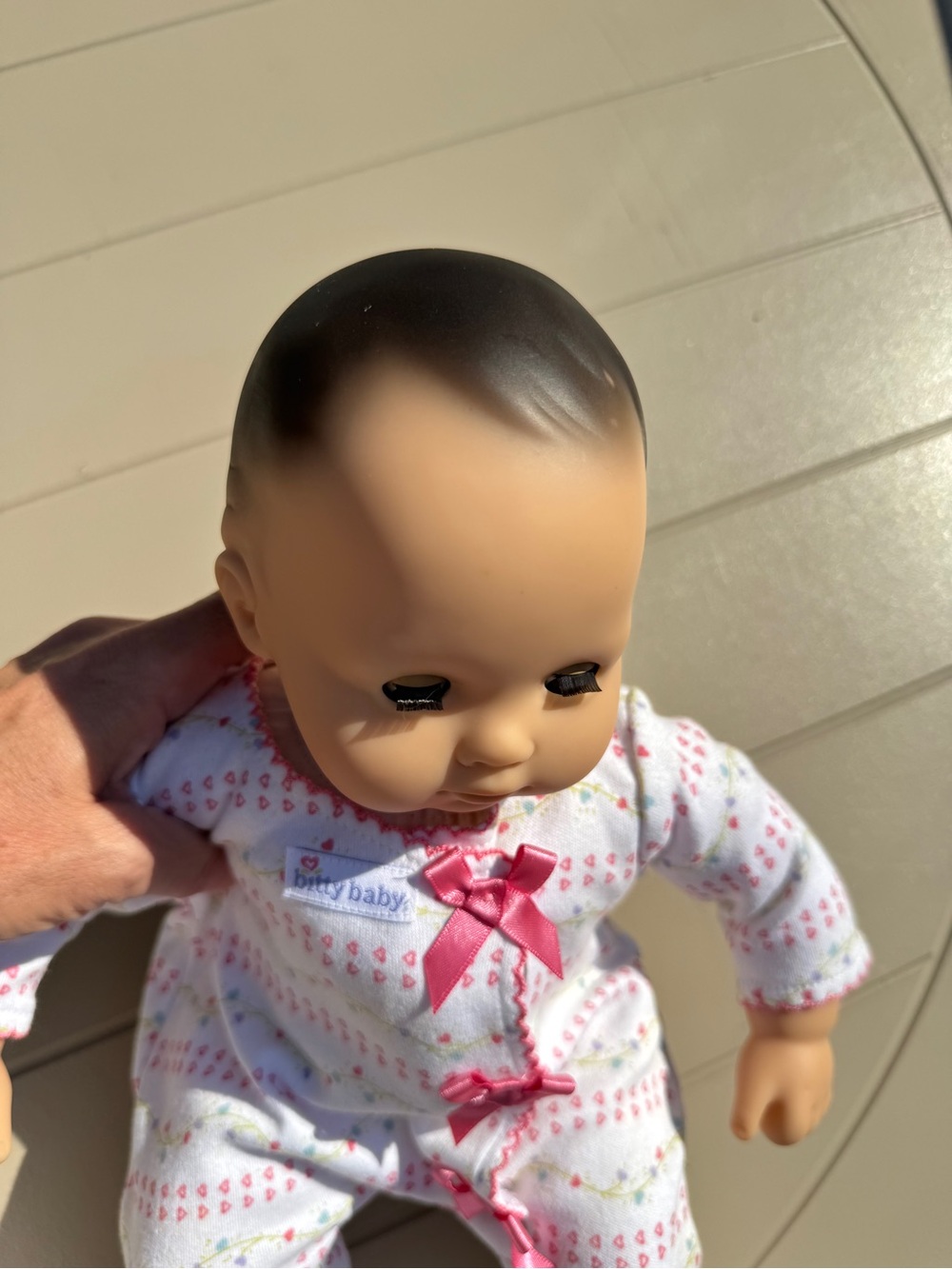 American Girl Baby Doll in Pink & White Sleep Outfit with Plush Bear - Picture 6 of 15